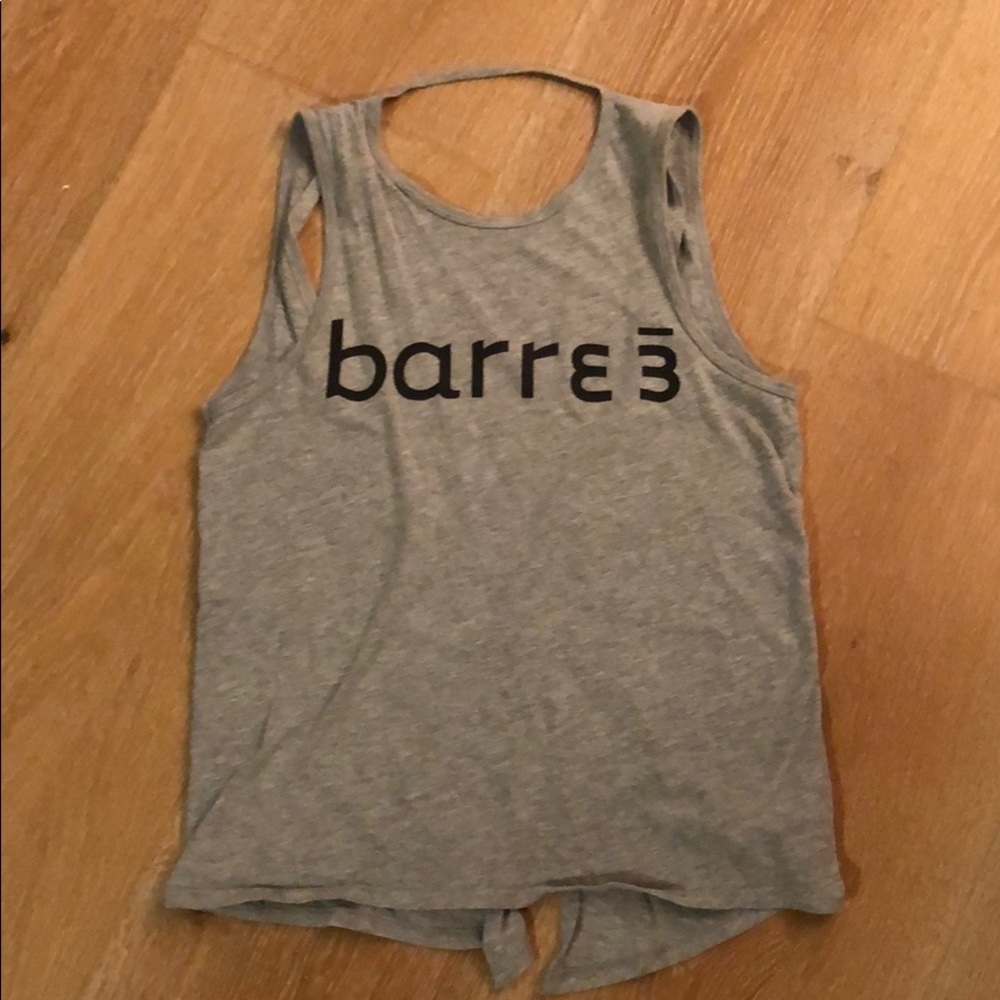 Barre3 Tank Grey Tie Back XS